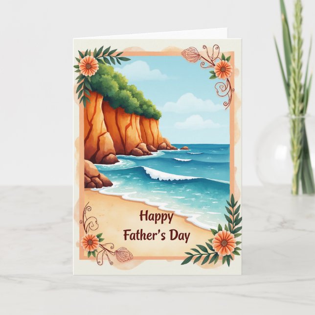 Seaside Fathers Day Floral Card (Front)