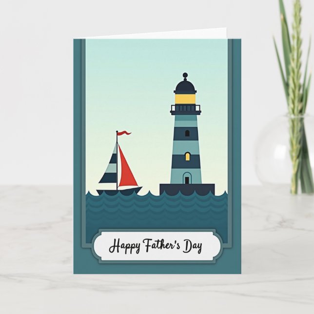 Seaside Fathers Day Waves Card (Front)