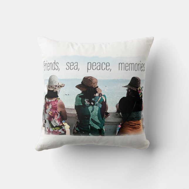 Seaside Friendship Memories Cushion (Back)