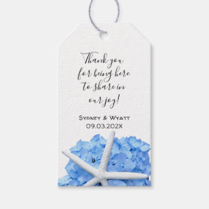 Seaside Garden Blue Hydrangea Starfish Favour Tags