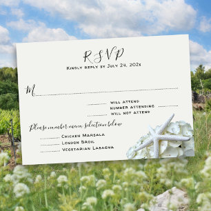 Seaside Garden Guest Count Menu Entrées RSVP Card