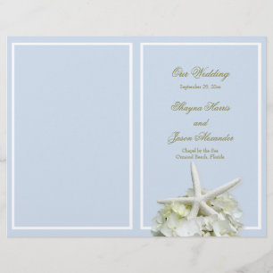 Seaside Garden Starfish Wedding Program Cover