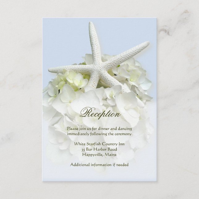 Seaside Garden Wedding Reception Card (Front)