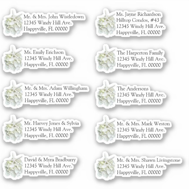 Seaside Garden White Wedding Individual Mailing (Front)