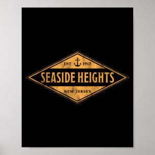 Seaside heights new jersey souvenir vacation poster