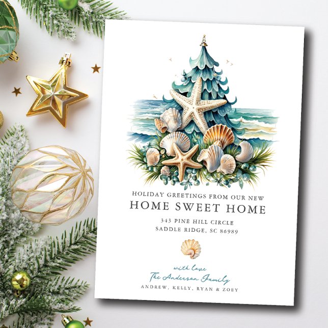 Seaside Holiday Christmas Moving Announcement  (Creator Uploaded)