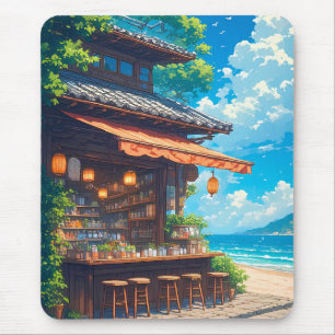 Seaside Lantern Tea House Mouse Pad