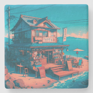 Seaside Lofi Dreams Stone Coaster