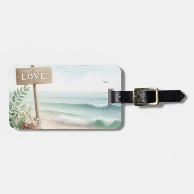 Seaside Love Beach  Luggage Tag (Front Horizontal)
