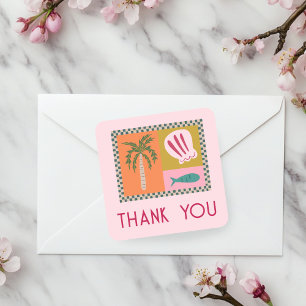 Seaside Modern THANK YOU FOR ORDER Cute CUSTOM Square Sticker
