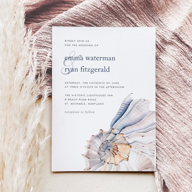 Seaside | Nautical Seashell Wedding Invitation (Creator Uploaded)