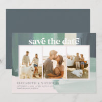 Seaside Ocean Glass | 3 Photo Save The Date