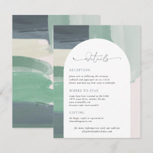 Seaside Ocean Glass Wedding Guest Details Enclosure Card