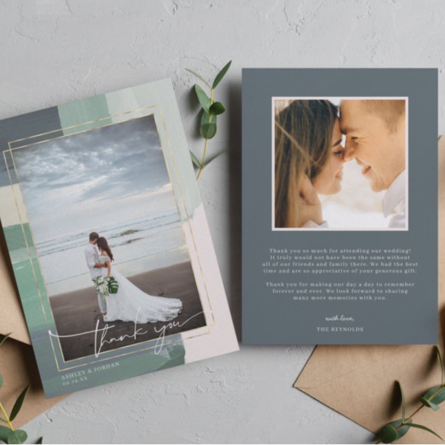 Seaside Ocean Glass | Wedding Photo Thank You (Creator Uploaded)