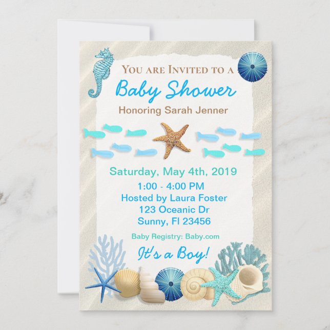 Seaside Oceanic Boy's Baby Shower Invitation (Front)