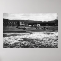 Seaside, Oregon Beach and Hotel Moore Photograph