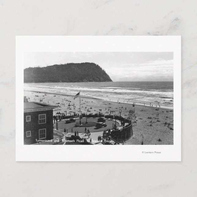 Seaside, Oregon Beach Scene from Air Photograph Postcard (Front)