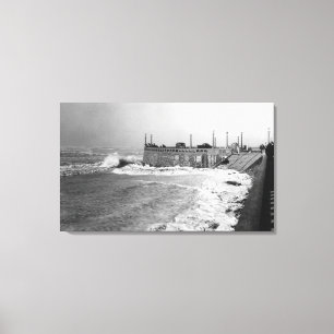 Seaside, Oregon Sou Wester Wave and Turnaround Canvas Print