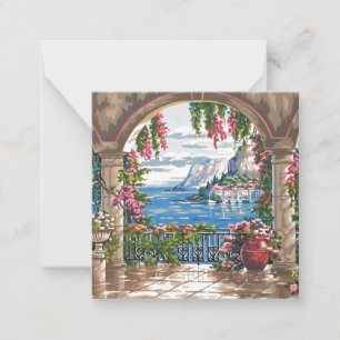 Seaside painting mini notecard 2.5"