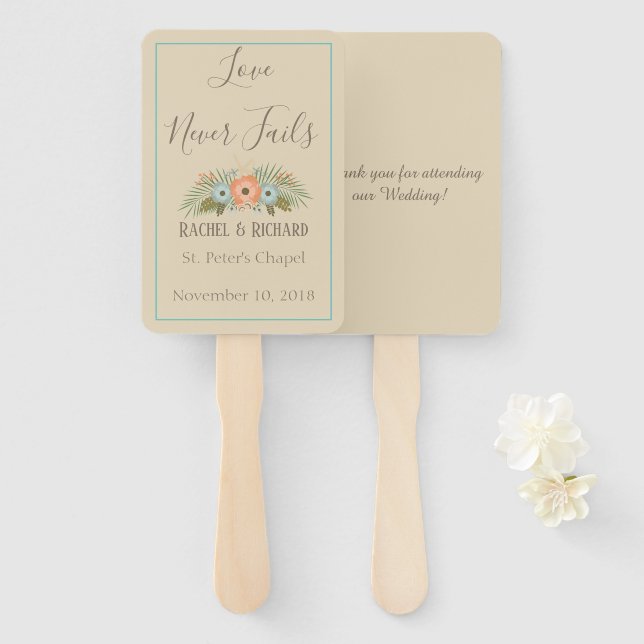 Seaside Paradise Wedding Hand Fan (Front and Back)