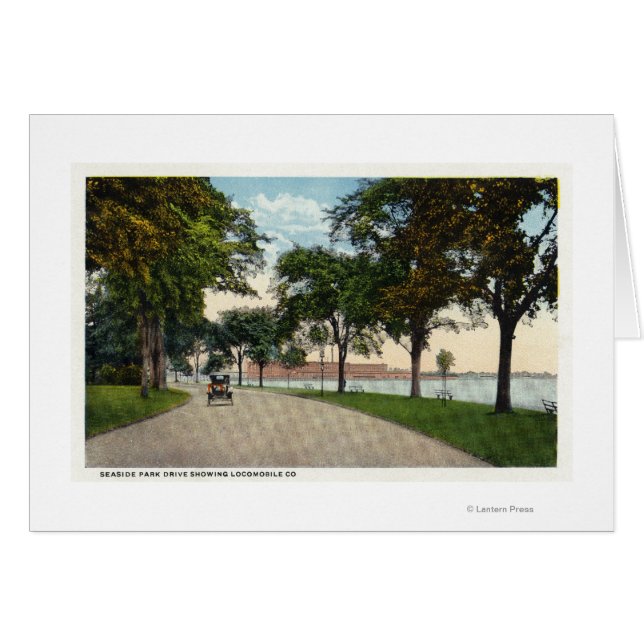 Seaside Park Drive View Showing Locomobile (Front Horizontal)