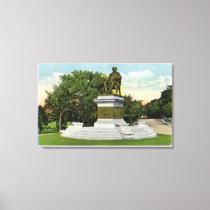 Seaside Park View of the P T Barnum Monument Canvas Print