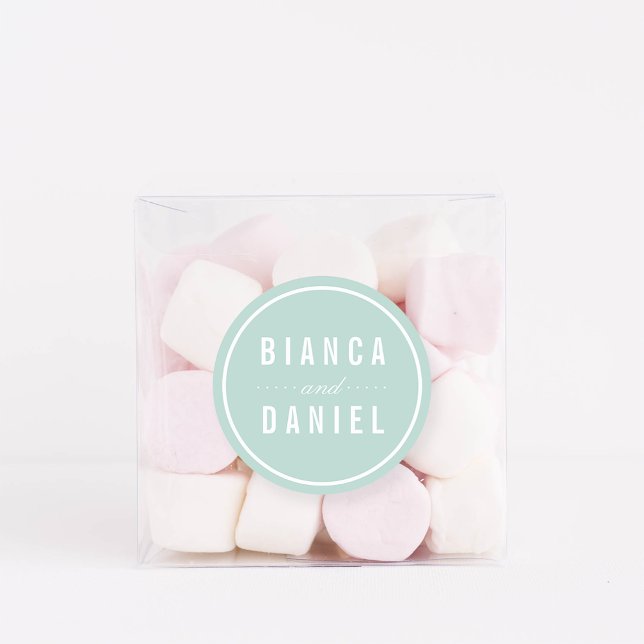 Seaside Pastels Pale Aqua Wedding Classic Round Sticker (Creator Uploaded)