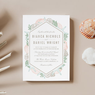 Seaside Pastels Wedding Invitation