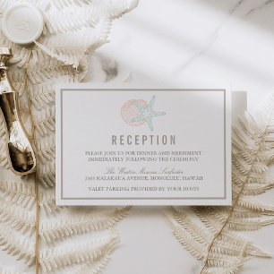 Seaside Pastels Wedding Reception Invitation