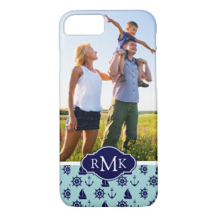 Seaside Pattern  Your Photo & Monogram Case-Mate iPhone Case
