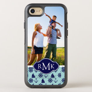Seaside Pattern   Your Photo & Monogram OtterBox Symmetry iPhone 8/7 Case