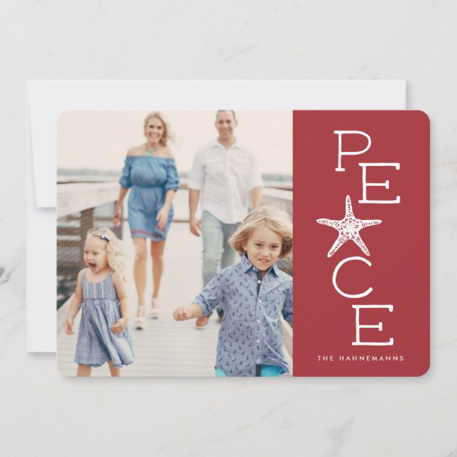 Seaside Peace | Holiday Photo Collage Card (Front)