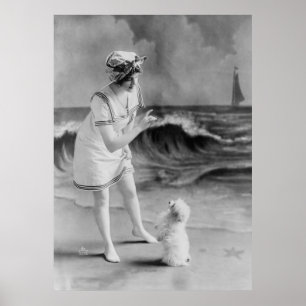 Seaside Pet Tricks, 1910s Poster
