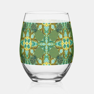 Seaside Pineapple Fun Stemless Wine Glass