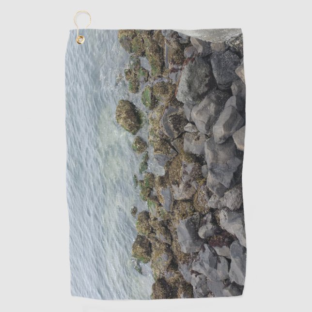 seaside rocks golf towel (Front)