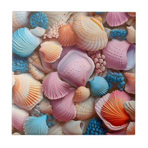 Seaside Seashells Ceramic Tile