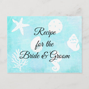 Seaside Seashells Recipe for the Bride Wedding Postcard