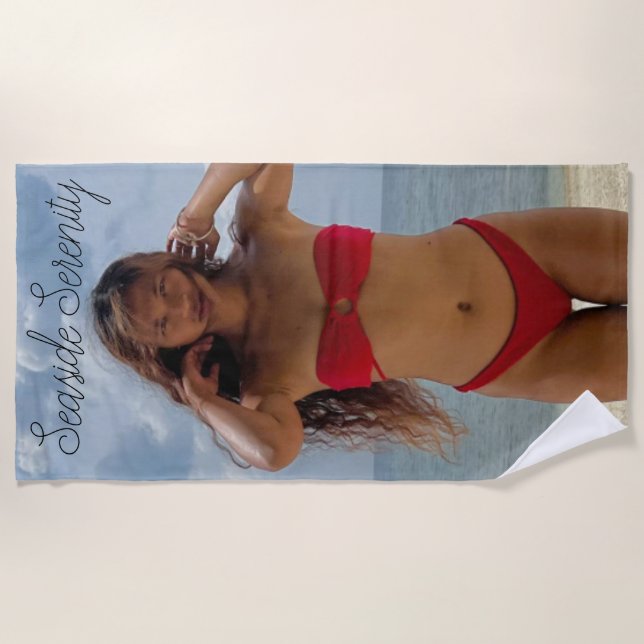 Seaside Serenity Beach Towel (Front)