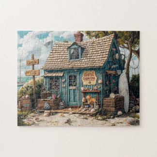 Seaside Shell Shop Beachcomber Coastal Cottage Jigsaw Puzzle