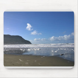Seaside Shore in Winter, Oregon Coast Mouse Pad