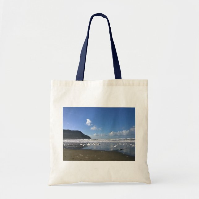 Seaside Shore in Winter, Oregon Coast Tote Bag (Front)