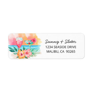 Seaside Sippin'   Tropical Beach Return Address