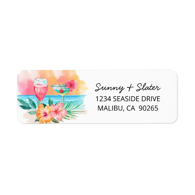Seaside Sippin' | Tropical Beach Return Address (Front)