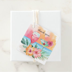 Seaside Sippin'   Tropical Beach Thank You Favour Tags