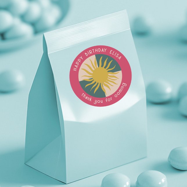 Seaside Soiree BIRTHDAY Modern Cute CUSTOM Classic Round Sticker (Seaside Soiree BIRTHDAY Modern Cute CUSTOM Classic Round Sticker
)