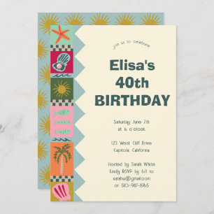 Seaside Soiree BIRTHDAY PARTY Modern Cute CUSTOM Invitation