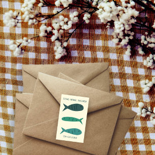 Seaside Soiree Bridal Shower Cute Fishes CUSTOM Rectangular Sticker