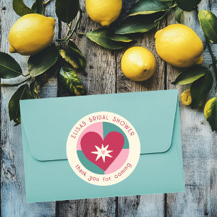 Seaside Soiree Bridal Shower Modern Cute CUSTOM Classic Round Sticker