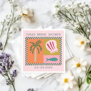 Seaside Soiree Bridal Shower Modern Cute CUSTOM Napkin