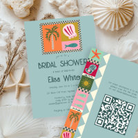 Seaside Soiree Bridal Shower Modern Cute CUSTOM QR